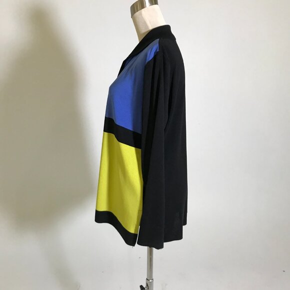 Blue and Yellow Misook Cardigan - Picture 2 of 3